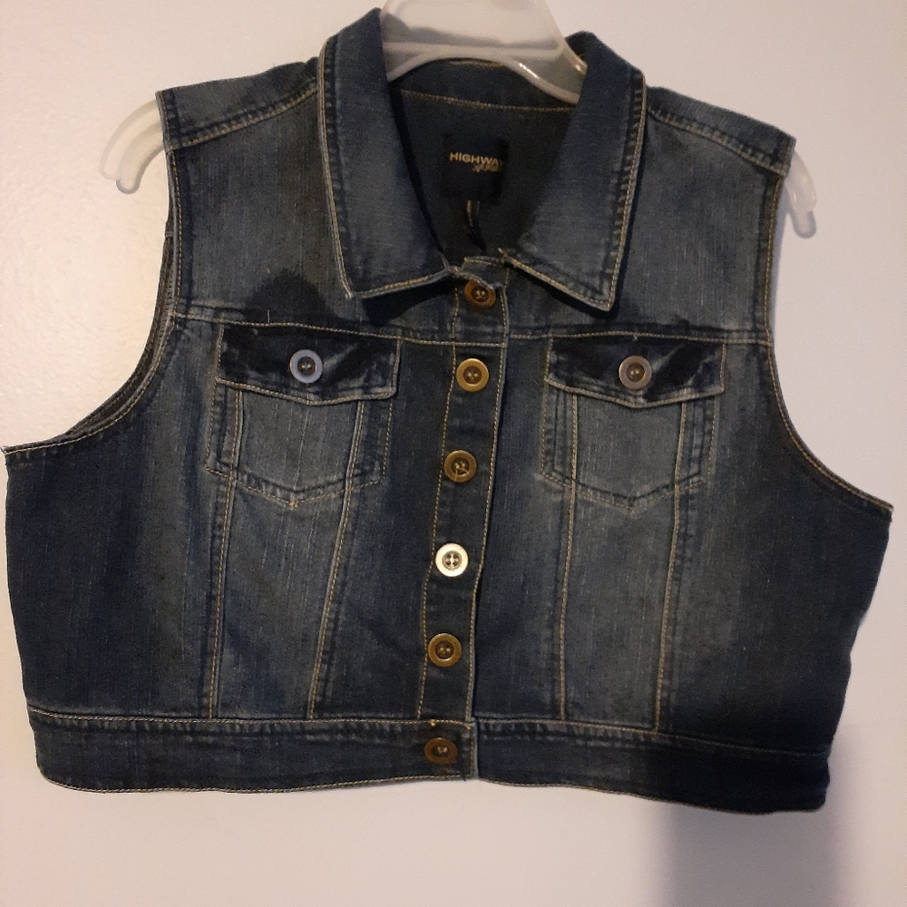 Denim Vest Cropped Sz.XL Highway Jeans Woman’s